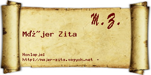 Májer Zita névjegykártya